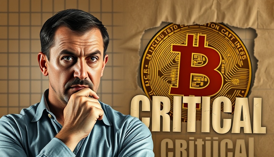 Concerned man with Bitcoin symbol and 'Critical' text.
