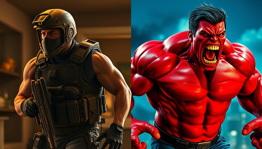 Thunderbolts Red Hulk character change, transformation scene.