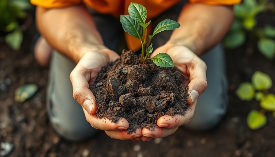 Hands hold soil for garden preparation, close-up.