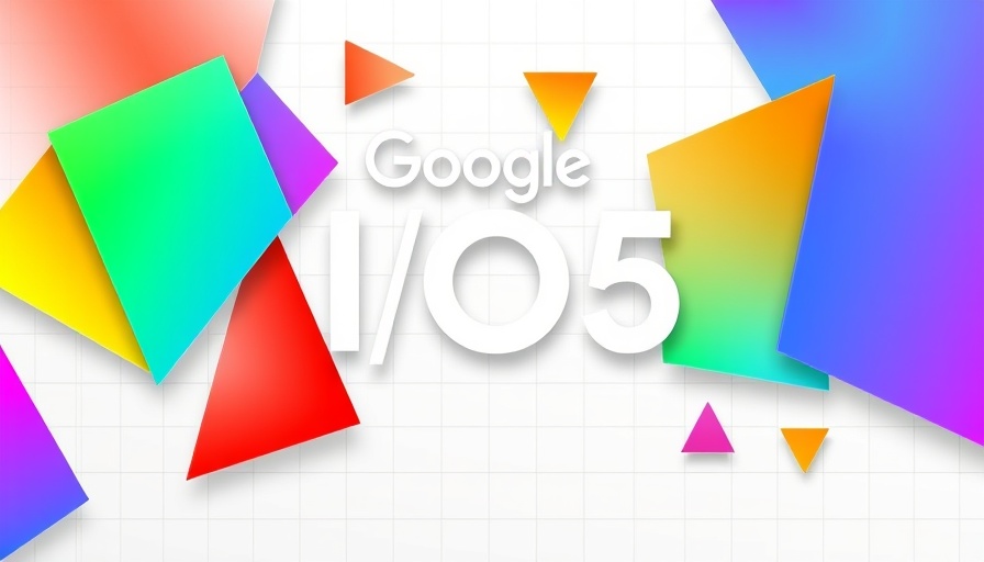 Vibrant design at Google I/O 2025 showcasing futuristic graphics.
