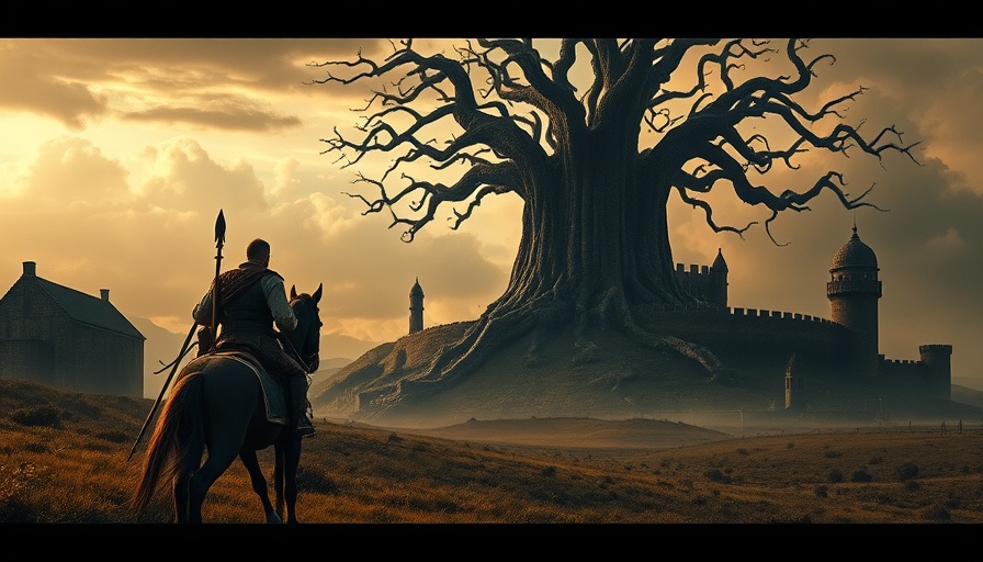 Elden Ring movie adaptation: Warrior and otherworldly landscape.