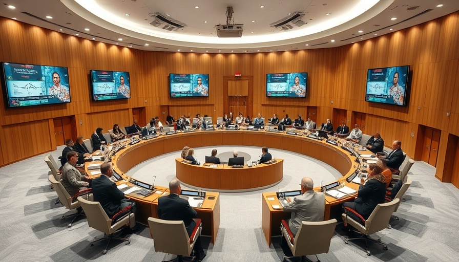 Modern council meeting room discussing Metro Vancouver governance changes.