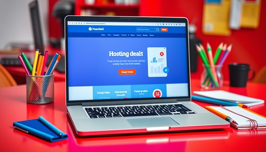 Save $450 on WordPress hosting deal displayed on laptop with office supplies.