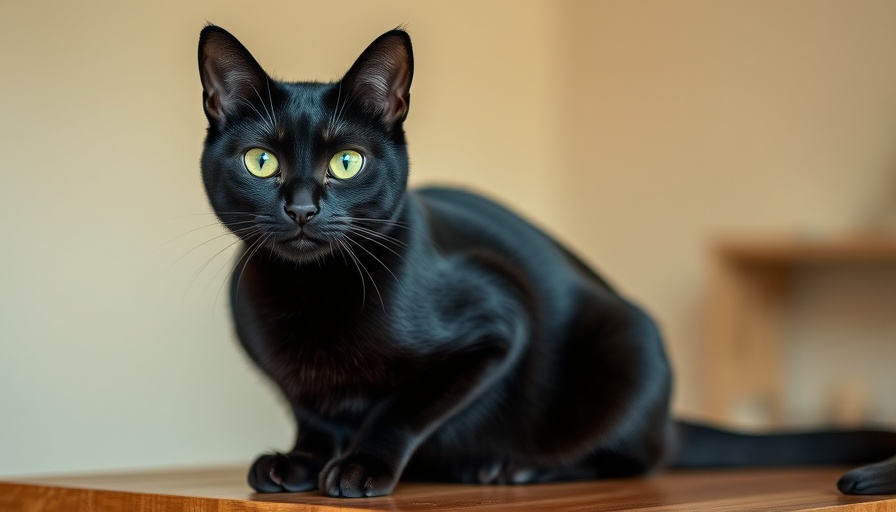 Adopt a Pet in Okanagan: Black cat with green eyes on wooden surface.