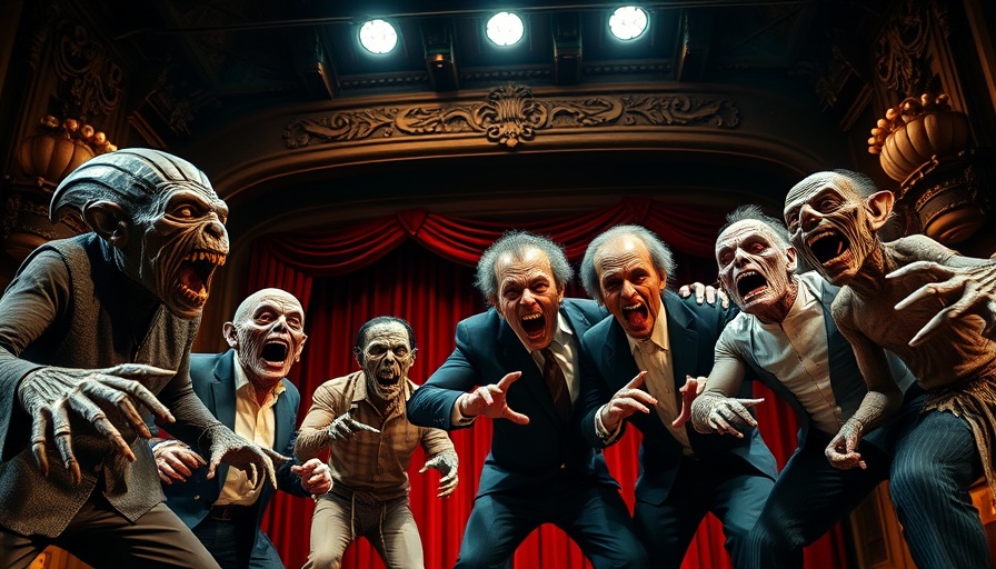 Epic Universe Monster Lore characters performing on stage.