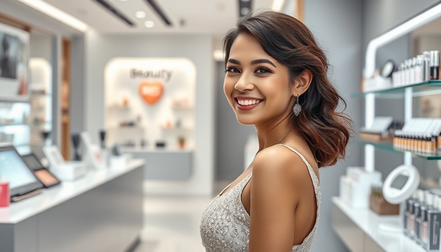 E.l.f. Beauty Rhode acquisition celebration with elegant woman.