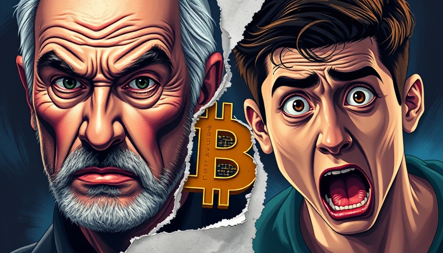 Trump's Tariff Impact on Crypto Market: Intense expressions with Bitcoin symbol.
