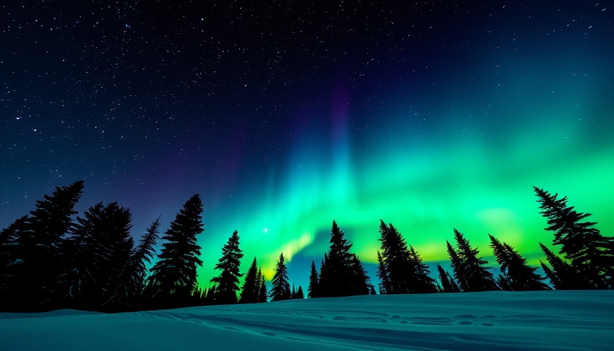 Dazzling aurora borealis over winter landscape in B.C.