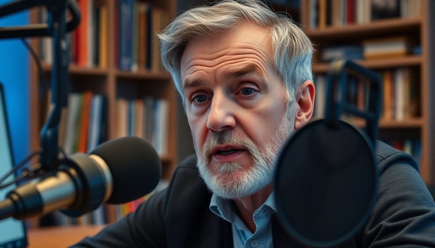 Middle-aged man speaking in a podcast studio about Mike Flanagan's Carrie adaptation.