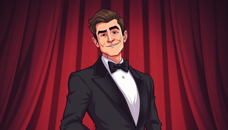 Elegant cartoon gentleman in a tuxedo, posing confidently.