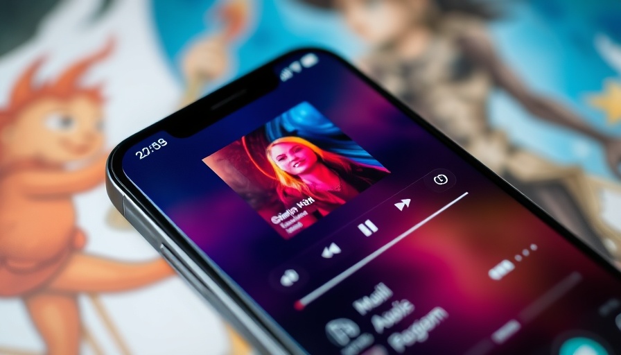 Apple Liquid Glass redesign of music player interface on smartphone screen.