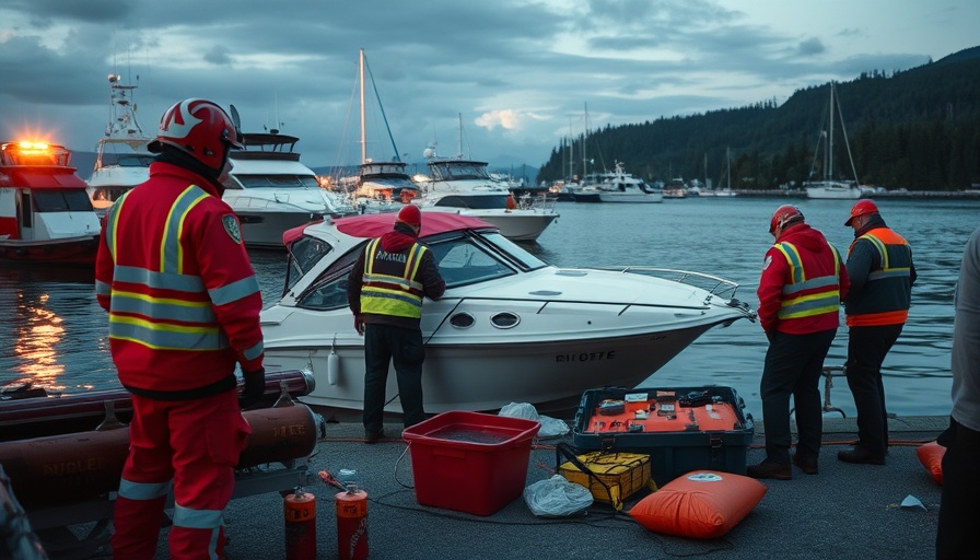 Rescue team at North Vancouver speedboat collision site