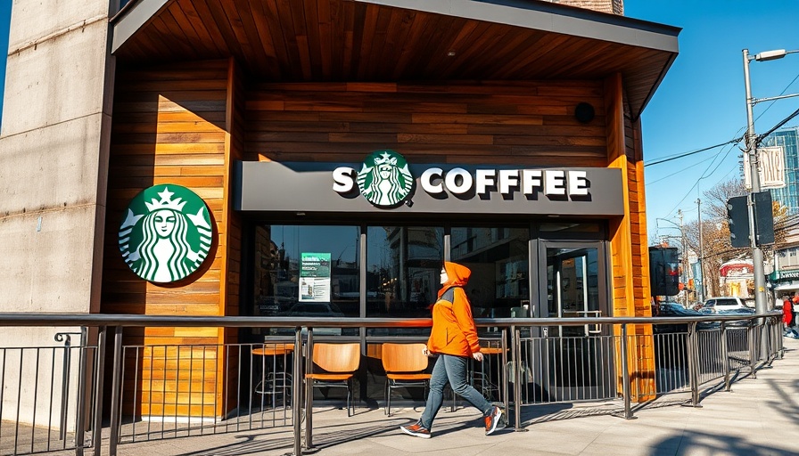 Starbucks storefront with person walking outside