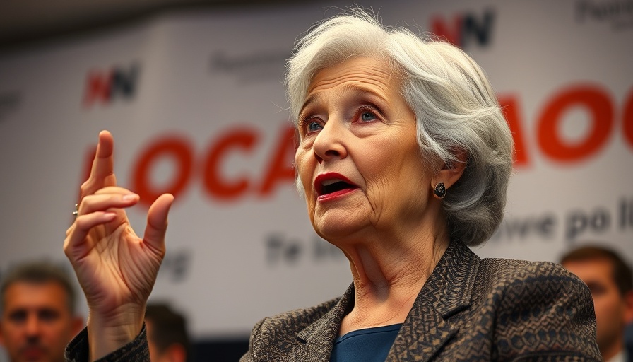 Speaker discussing pharmaceutical companies' low tax bills at an event.
