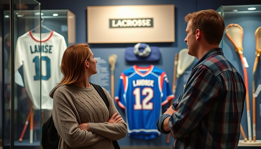 People examining Squamish Nation lacrosse legacy exhibit.
