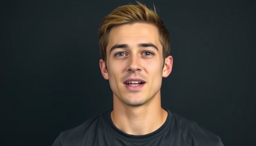 Young man speaking on markets crash July 9th video, confident.