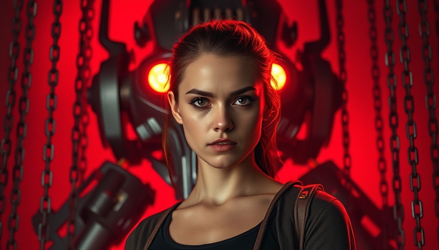 Ironheart series review: Determined young woman with a robot in red mist.