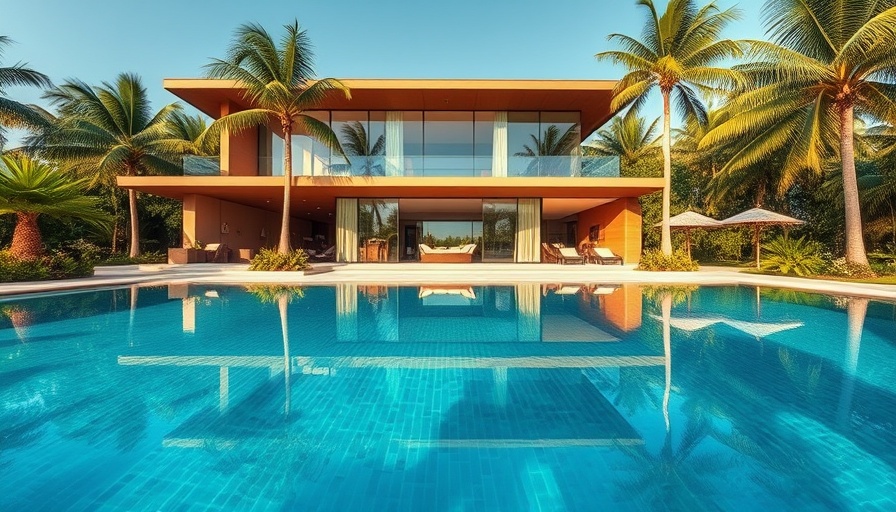 Luxurious villa with pool in lush tropical setting, Versace Home Marbella villa project.