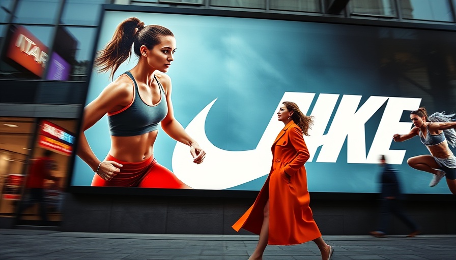 Woman passing a Nike ad showcasing athlete, exploring stock recovery strategies.