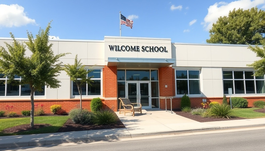 Kelowna Dr. Knox Middle School entrance on a sunny day