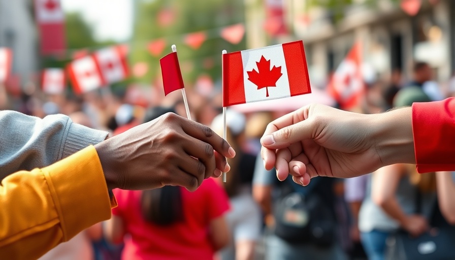 Celebrating Monday off for Canada Day with flags.