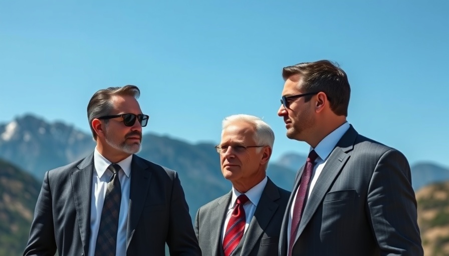 Leaders discuss issues against a mountain backdrop, Canada Digital Services Tax Repeal.