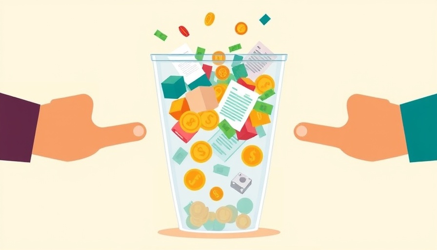 Illustration of portfolio diversification strategy with assets in a mixer.