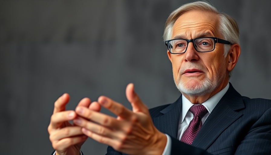 Elderly executive animatedly presenting on Goldman Sachs second quarter earnings 2025.