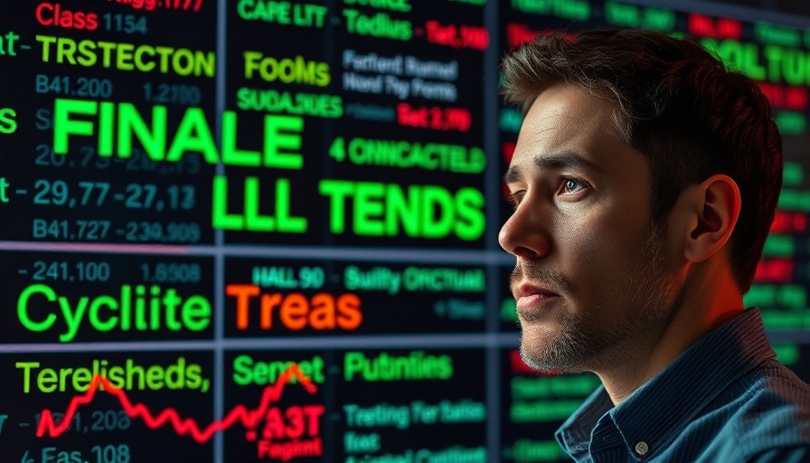 Graphic of recurring patterns in crypto trading with thoughtful man.