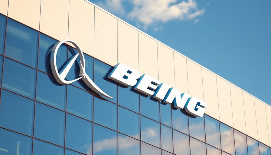 Boeing logo on reflective building showing modern architecture.