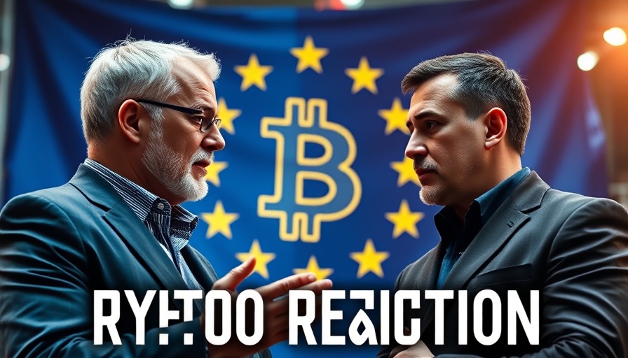 Discussion on MiCA crypto regulations in EU backdrop with Bitcoin and stars.