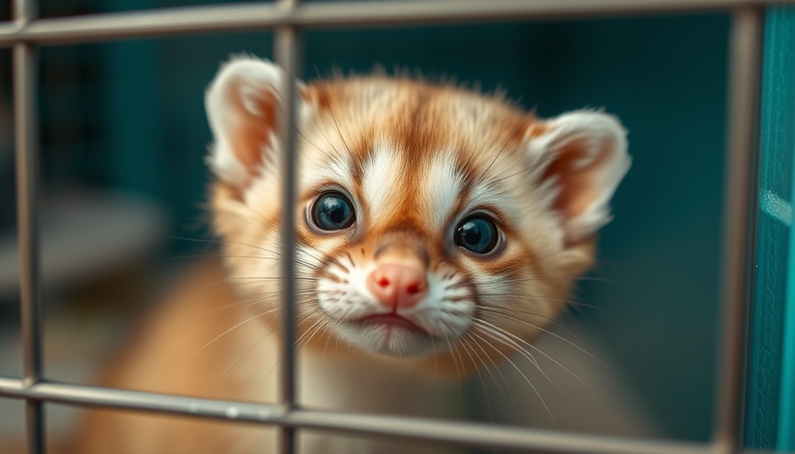 Mink peering through cage wire, highlighting B.C. mink farms damages lawsuit.