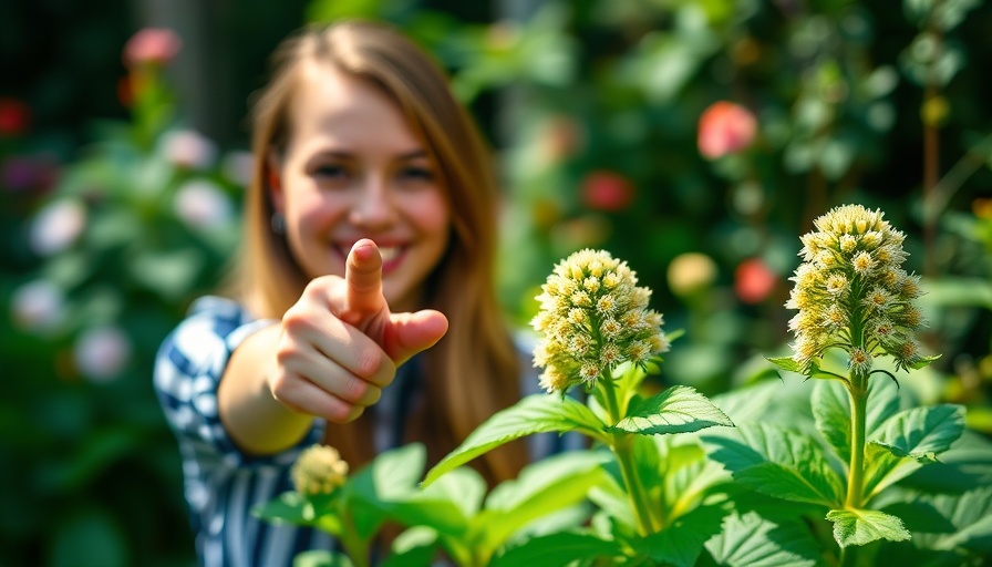 Comfrey fertilizer benefits highlighted with flowers and a woman.