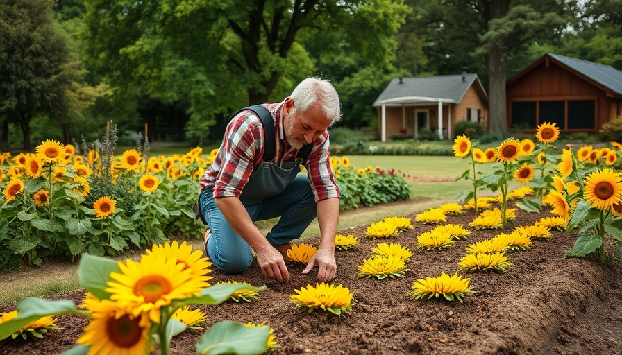 Sunflower Fort Gardening: Gardener preparing soil in scenic garden