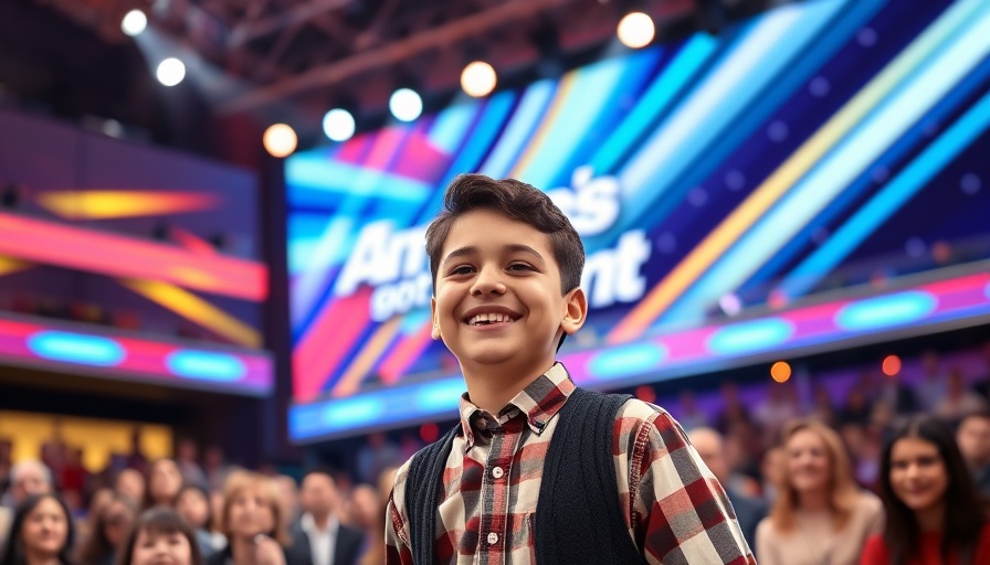 Young performer shining on America's Got Talent stage.