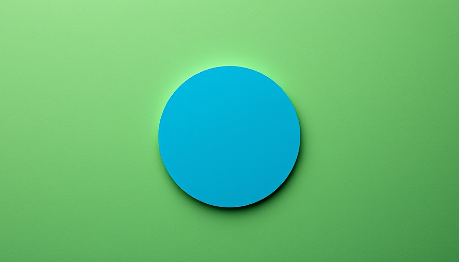 Minimalist design with a blue circle on green background for brand strategy