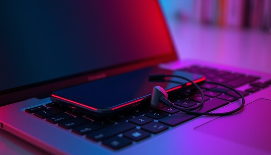 Modern tech devices showcasing thought leadership in a colorful setting.