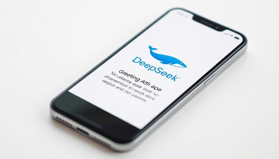 DeepSeek app interface on smartphone screen in minimalistic setting.