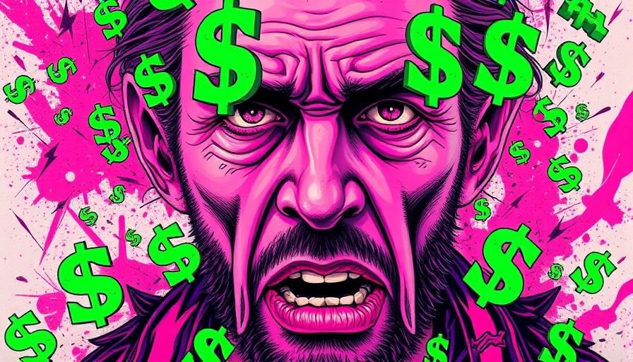 Abstract digital art illustrating complex emotions and government payments.