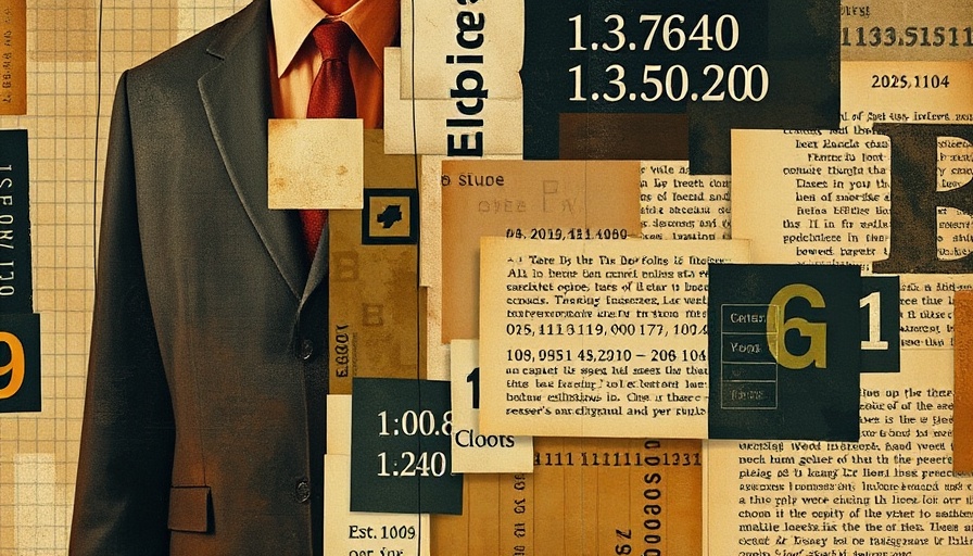 Abstract collage on AI in government budgeting with numerical data.