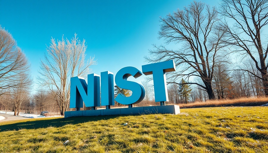 NIST sign outdoors in bright sunlight with clear blue sky.