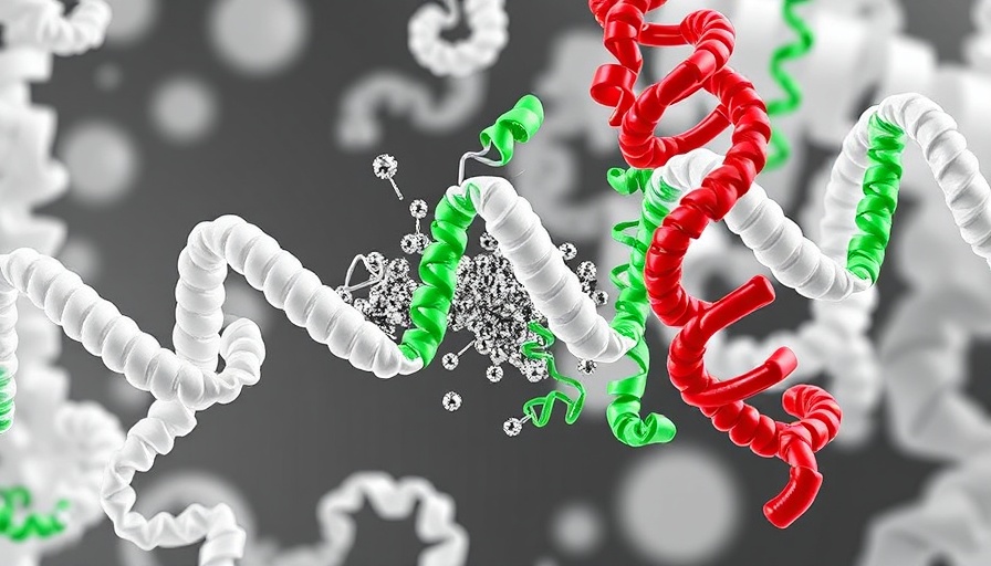 AI system predicts protein fragments in a scientific illustration.