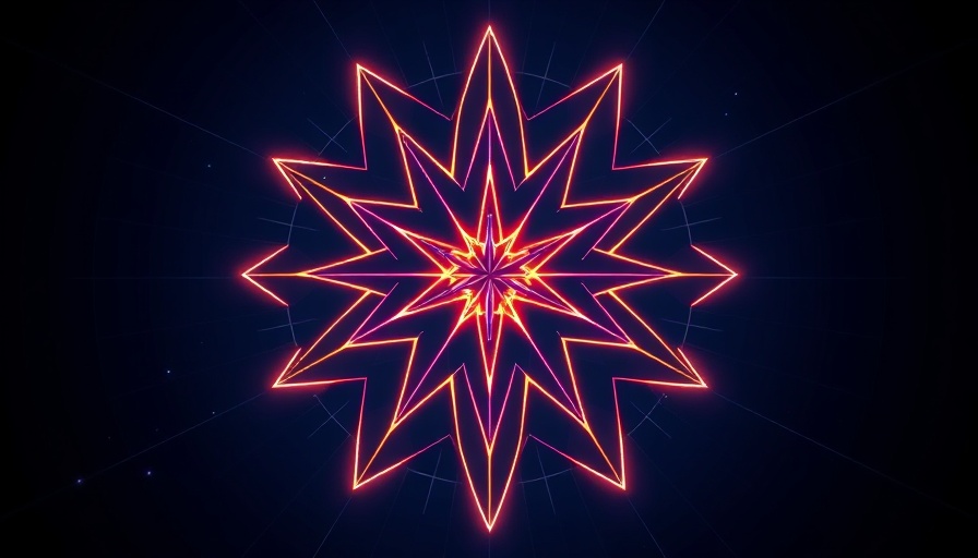 Abstract geometric pattern with glowing star shape on dark background, build with Gemini 2.0 Flash.