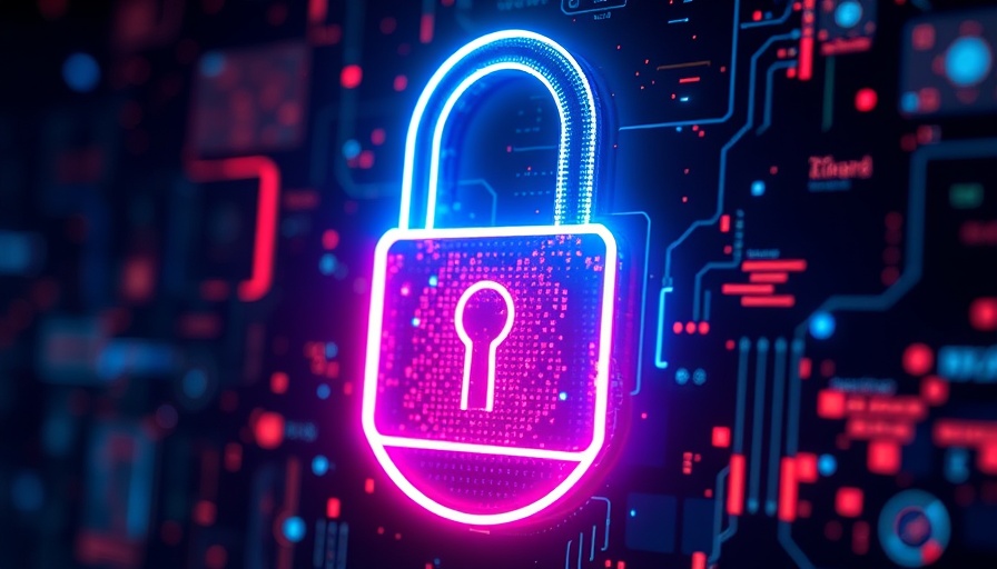 Neon lock hologram symbolizing cloud security innovations.