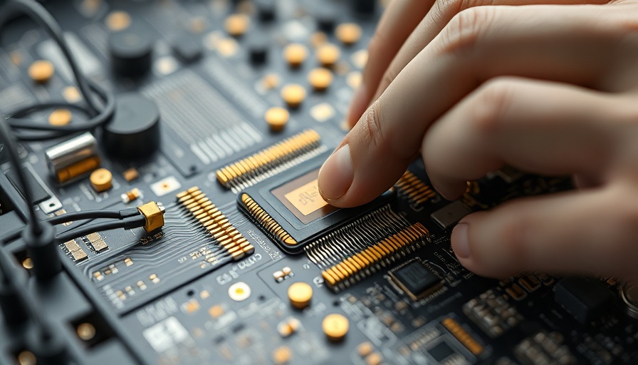 Hands assembling Amazon's quantum computing chip in a lab.