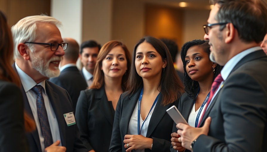 Professionals at the OpenAI GPT-4.5 Launch event, discussing.