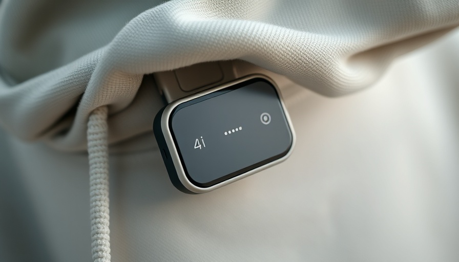 Futuristic AI device on beige hoodie, Humane Ai Pin resurrection.
