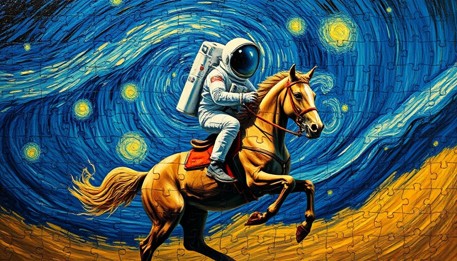 AI tool generates high-quality images of an astronaut on a horse, Van Gogh style.