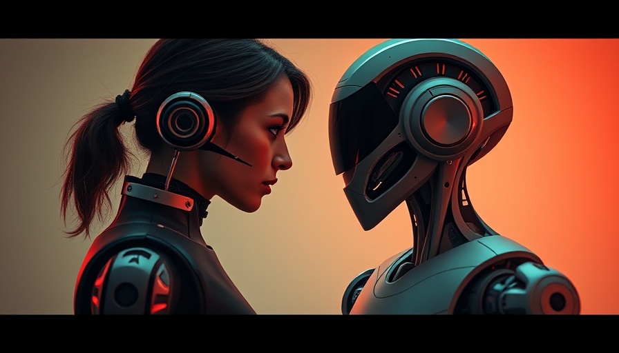 Human woman and android face to face, showcasing AI Programming Assistant.