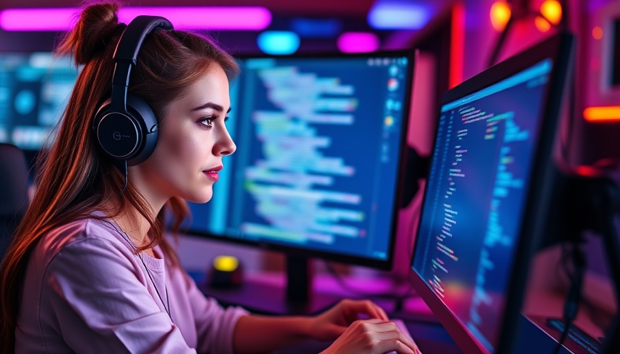 Female developer working on AI software, highlighting the importance of developer skills.